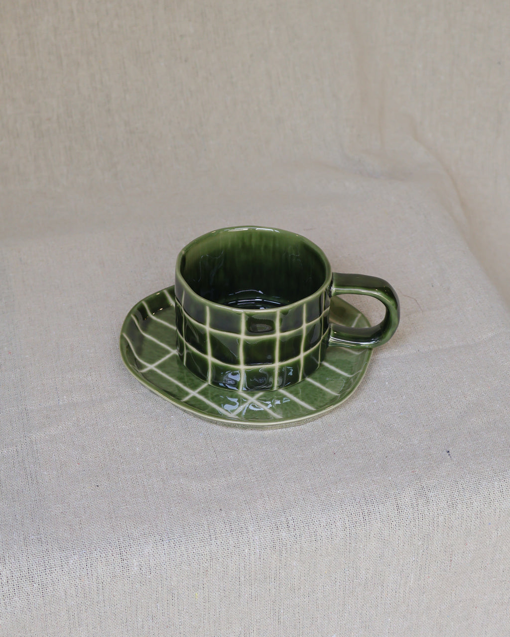 Ceria Haus Matcha Maze Mug & Saucer Set