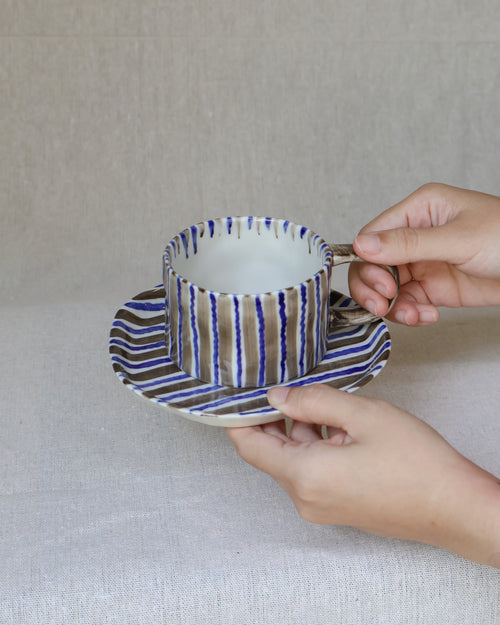 Ceria Haus Striped Series 1 Mug & Saucer 