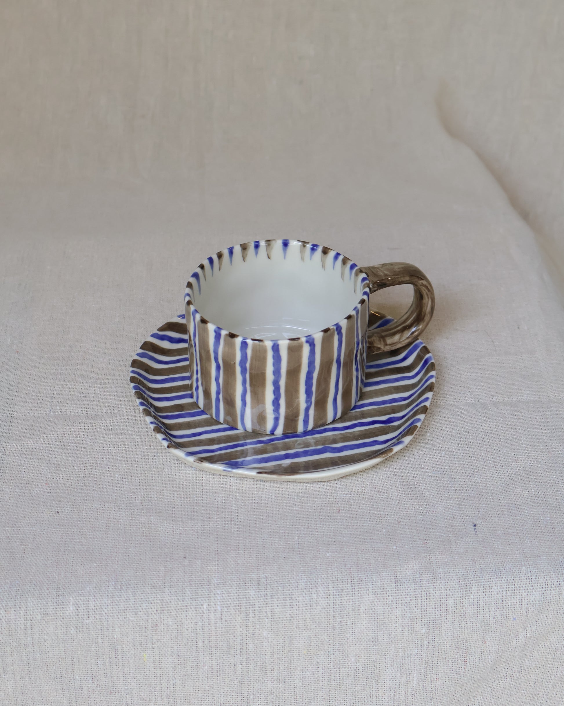 Ceria Haus Striped Series 1 Mug & Saucer