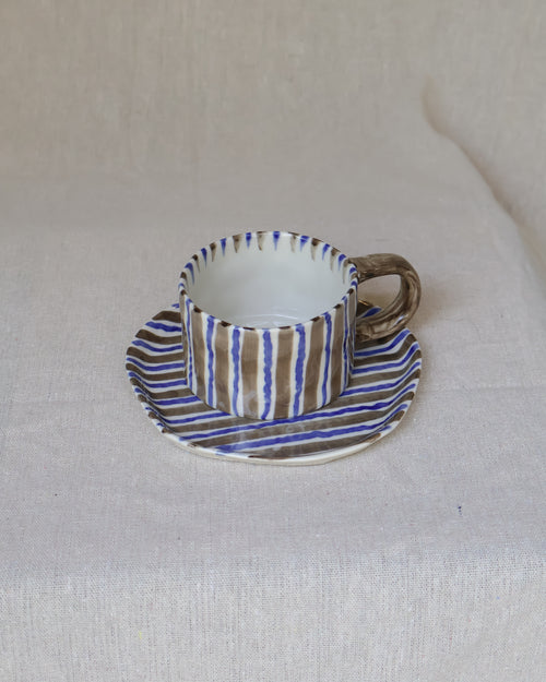 Ceria Haus Striped Series 1 Mug & Saucer