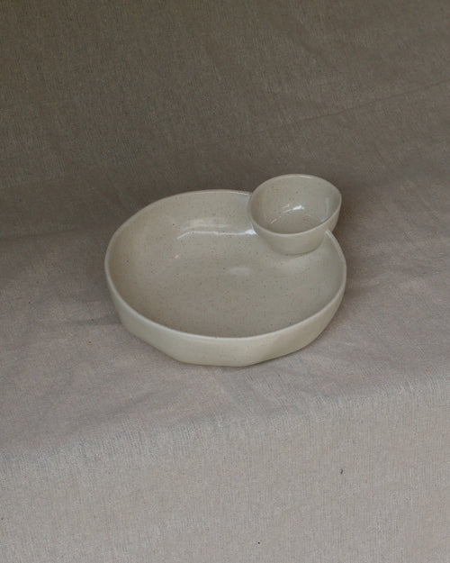 Let's Get Dippy Snack Bowl with Attached Dip Dish