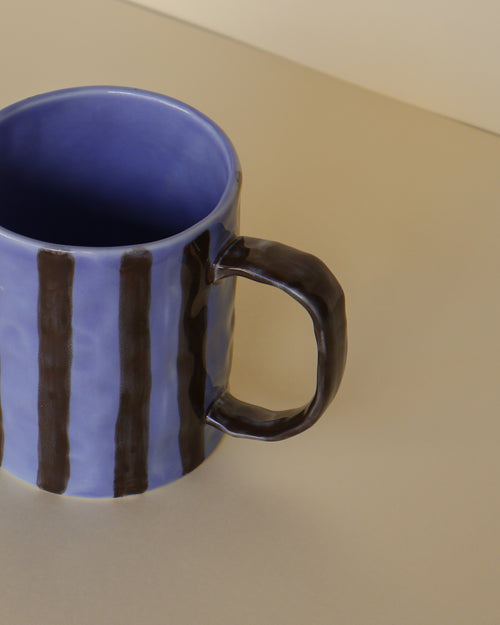 Blue Cocoa Stripes 300ml Ceramic Mug