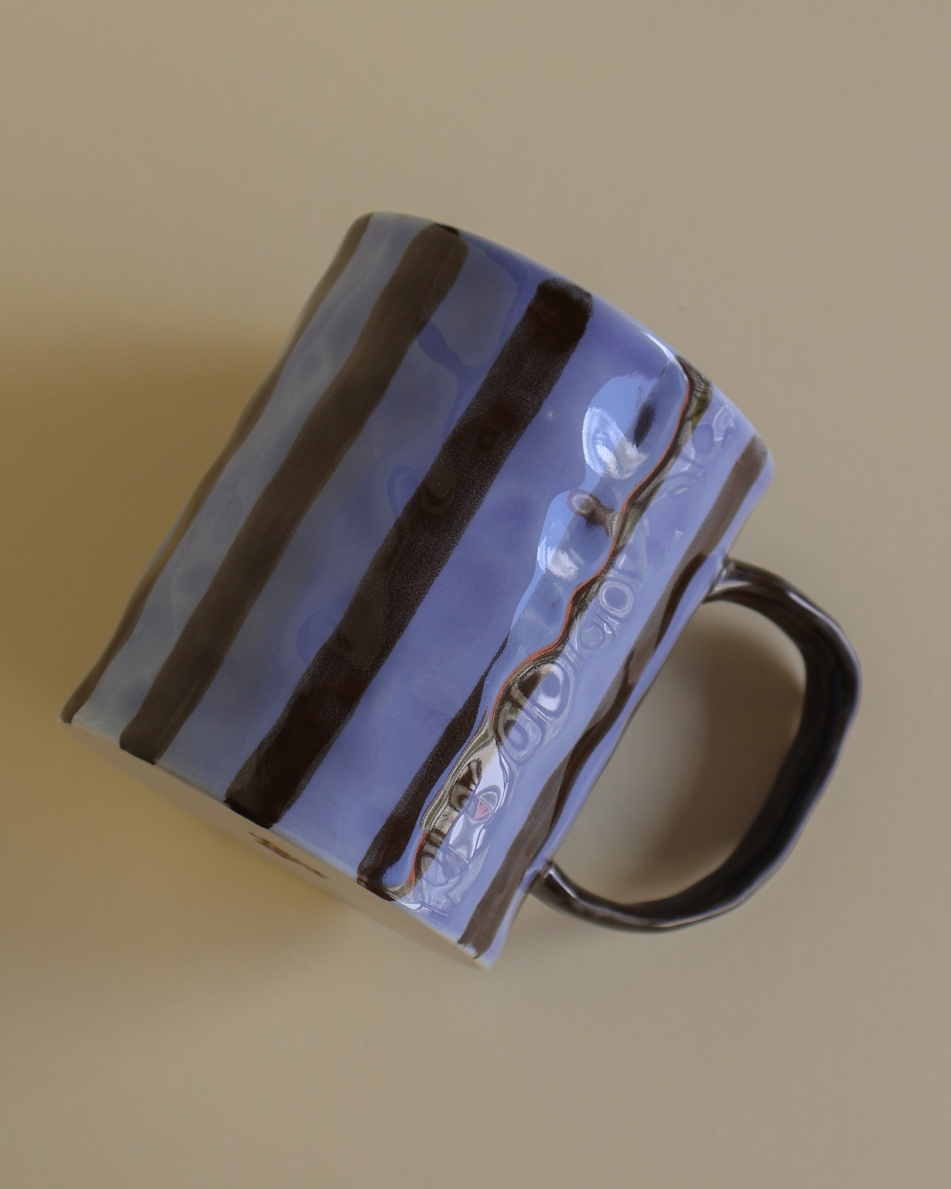 Blue Cocoa Stripes 300ml Ceramic Mug