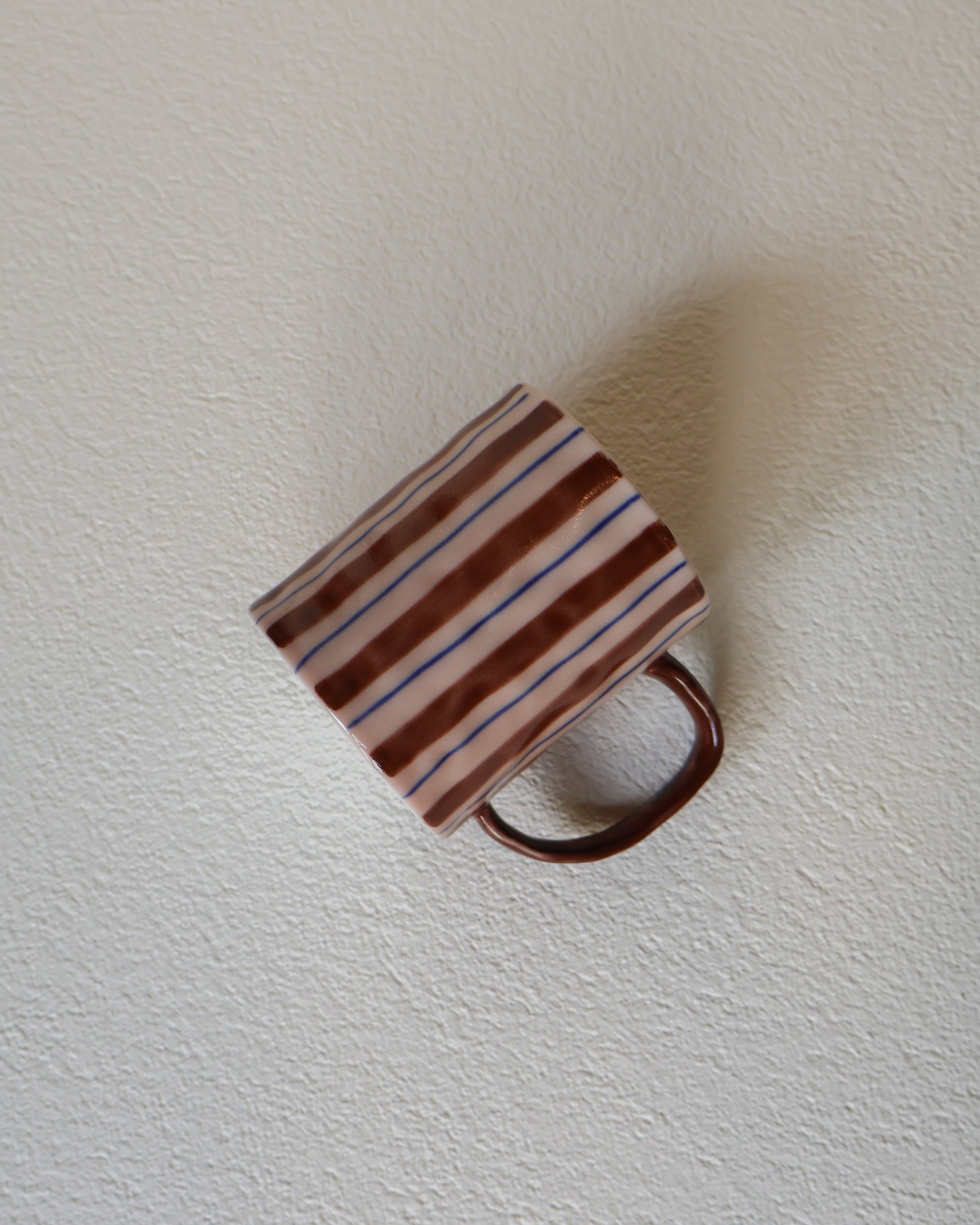 Pink Diner Stripes 300ml Ceramic Mug