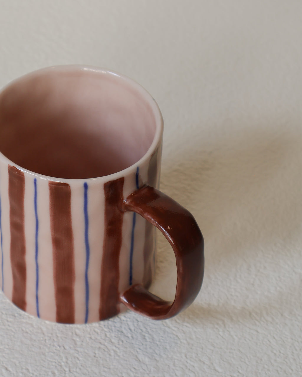 Pink Diner Stripes 300ml Ceramic Mug