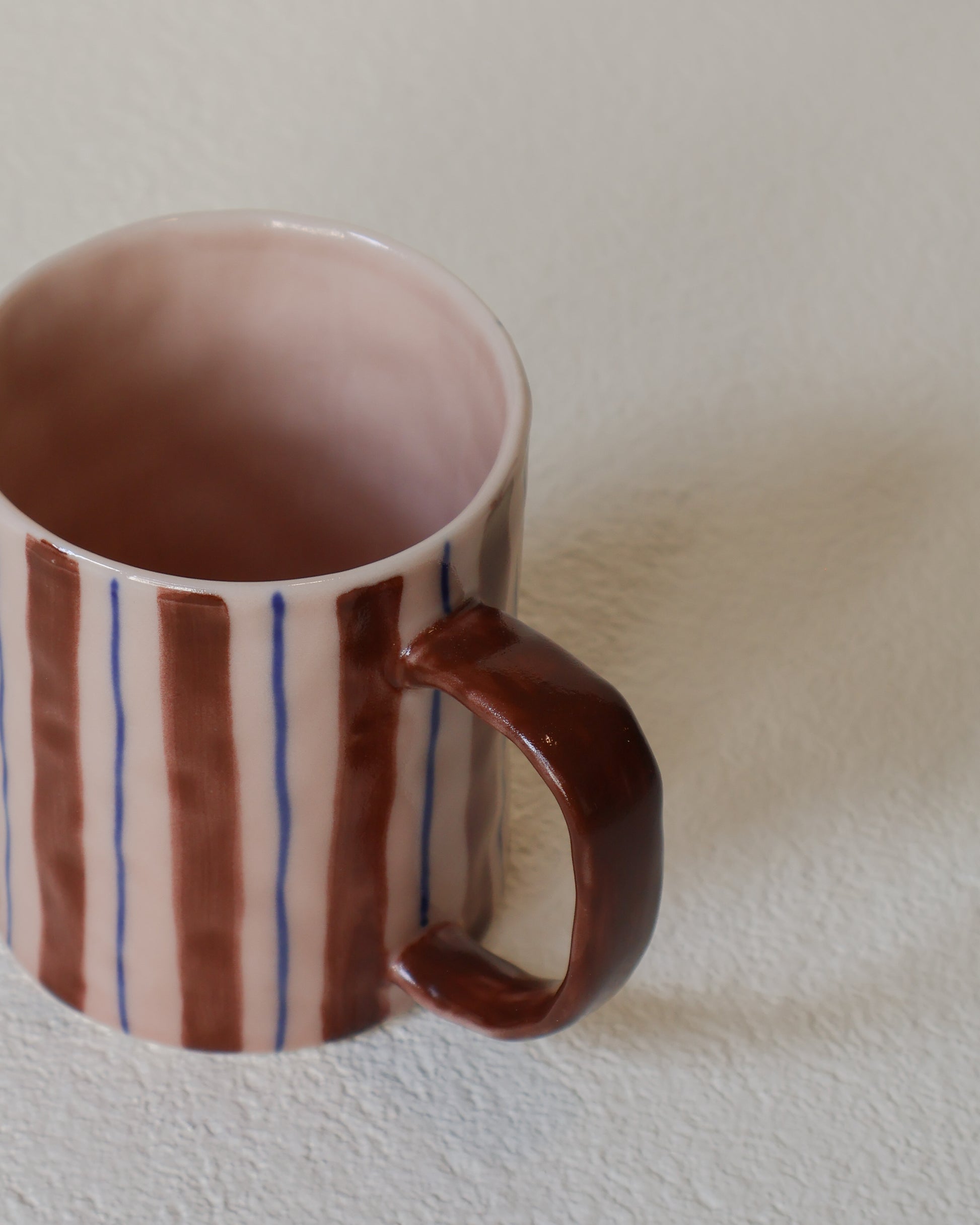 Pink Diner Stripes 300ml Ceramic Mug