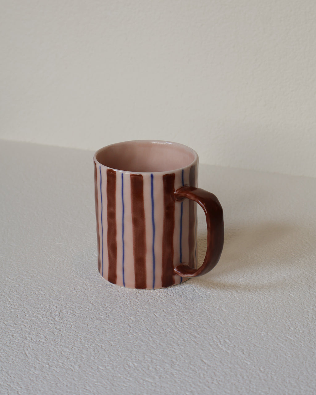 Pink Diner Stripes 300ml Ceramic Mug